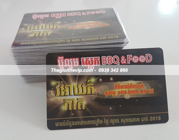 In thẻ VIP nhà hàng Thái HCM